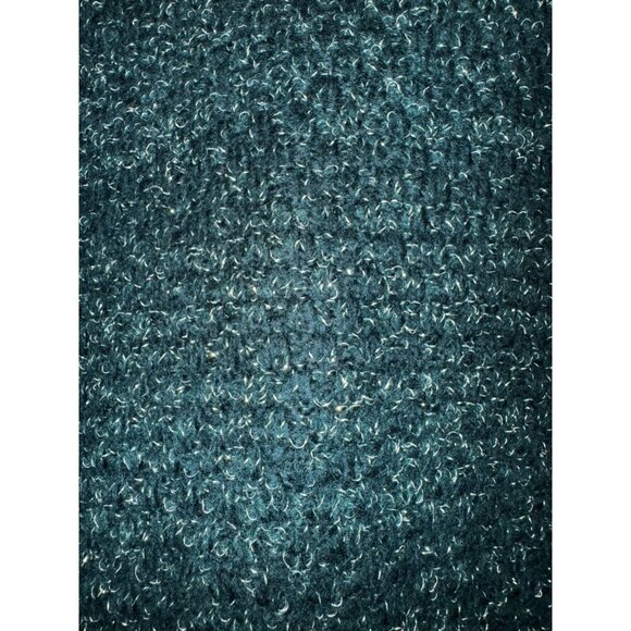 Express‎ Womens XL Green Boucle Cardigan Sweater With Gold Braided Trim Classic - Picture 6 of 7